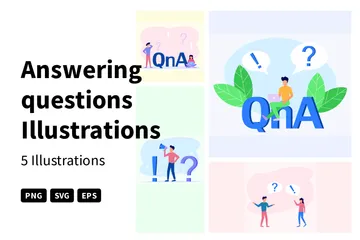 Répondre à des questions Pack d'Illustrations