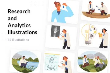 Research And Analytics Illustration Pack