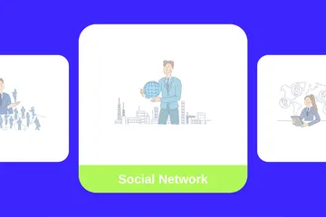 Réseau social Pack d'Illustrations