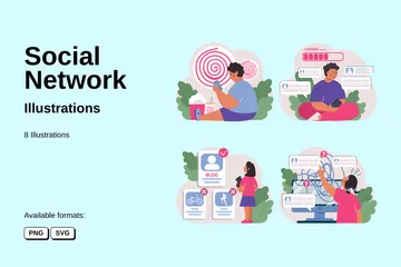 Réseau social Pack d'Illustrations