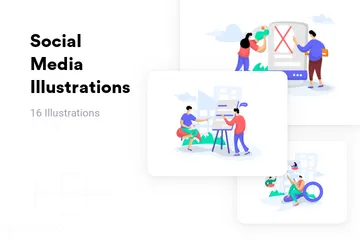 Réseaux sociaux Pack d'Illustrations