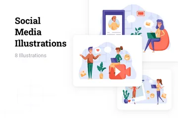 Réseaux sociaux Pack d'Illustrations