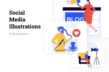 Réseaux sociaux Pack d'Illustrations