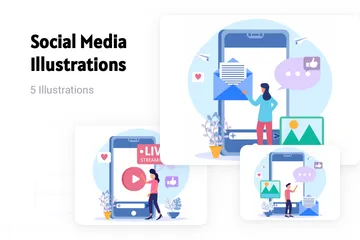 Réseaux sociaux Pack d'Illustrations