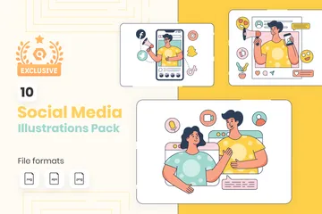 Réseaux sociaux Pack d'Illustrations