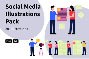 Réseaux sociaux Pack d'Illustrations