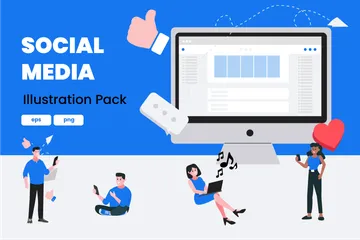 Réseaux sociaux Pack d'Illustrations