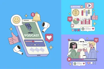 Réseaux sociaux Pack d'Illustrations