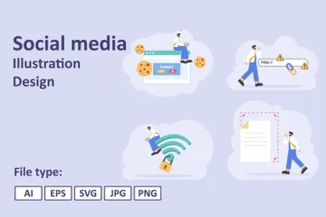 Réseaux sociaux Pack d'Illustrations