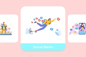 Réseaux sociaux Pack d'Illustrations