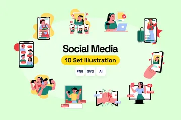 Réseaux sociaux Pack d'Illustrations