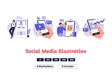 Réseaux sociaux Pack d'Illustrations