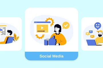 Réseaux sociaux Pack d'Illustrations