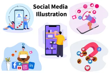 Réseaux sociaux Pack d'Illustrations