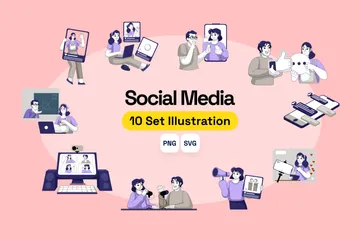 Réseaux sociaux Pack d'Illustrations