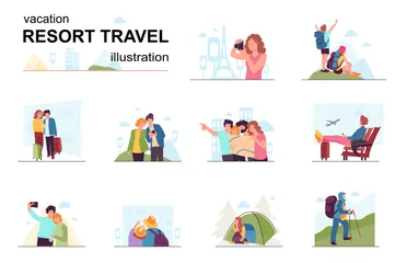 Resort Travel Illustration Pack
