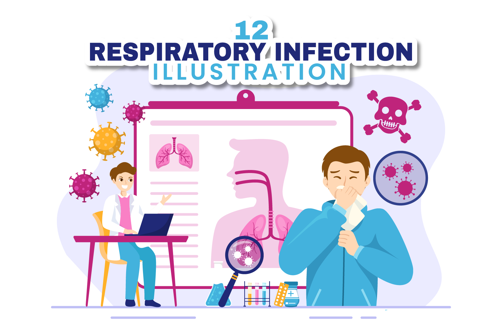 Premium Respiratory Infection Illustration Pack From Healthcare And Medical Illustrations