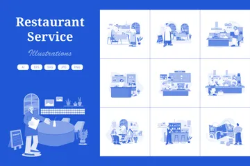 Restaurant Service Illustration Pack