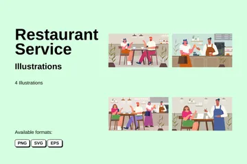 Restaurant Service Illustration Pack