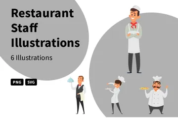 Restaurant Staff Illustration Pack