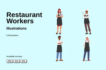 Restaurantmitarbeiter Illustrationspack