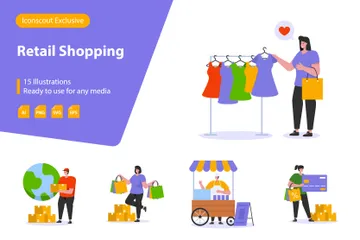 Retail Shopping Illustration Pack