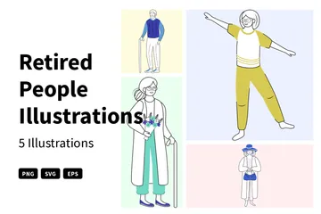 Retired People Illustration Pack