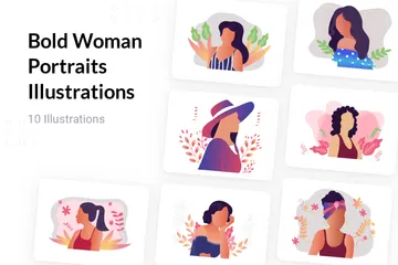 Retratos de mujeres atrevidas Paquete de Ilustraciones