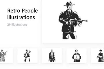 Retro People Illustration Pack