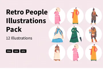 Retro People Illustration Pack