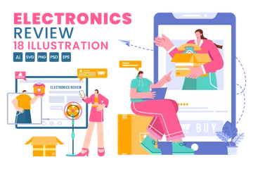 Revisão de eletrônicos Pacote de Ilustrações