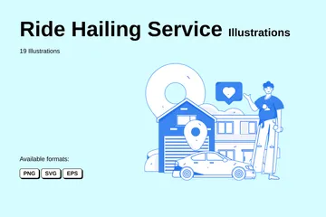 Ride Hailing Service Illustration Pack