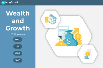 Riqueza e Crescimento Pacote de Ilustrações