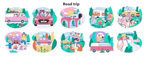 Road Trip Illustration Pack