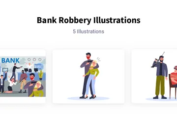 Robo de un banco Paquete de Ilustraciones