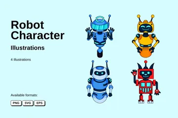 Robot Character Illustration Pack