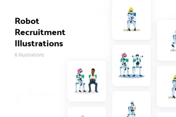 Robot Recruitment Illustration Pack