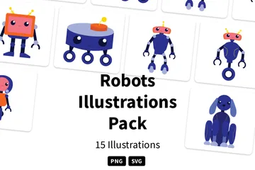 Roboter Illustrationspack