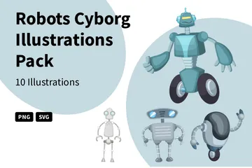 Robots Cyborg Illustration Pack