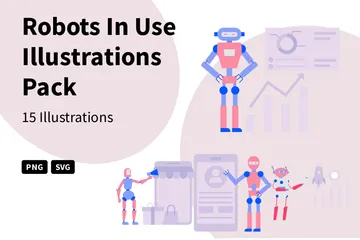 Robots In Use Illustration Pack