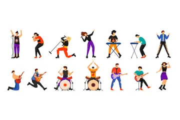 Rock Musicians Illustration Pack