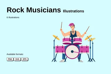 Rockmusiker Illustrationspack