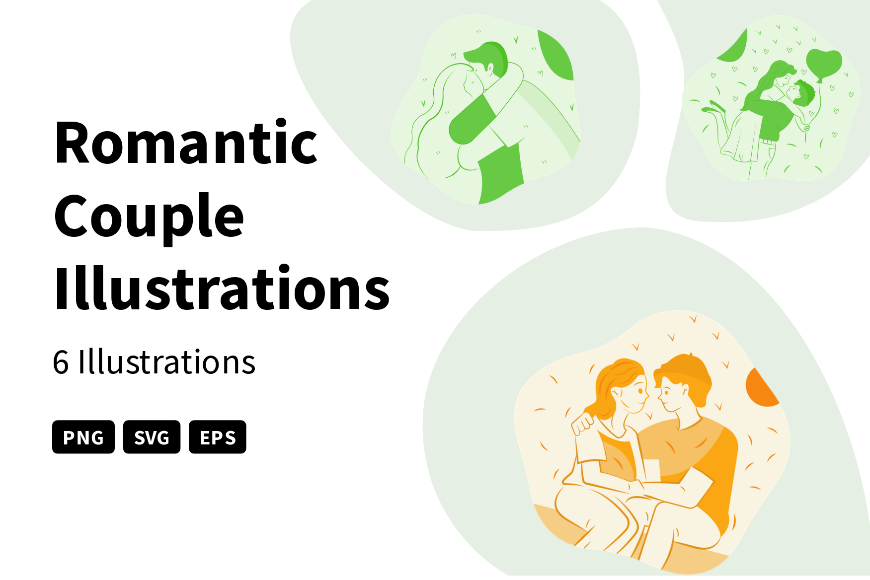 Premium Romantic Couple Illustration Pack From People Illustrations