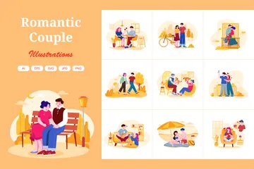 Romantic Couple Illustration Pack