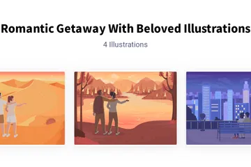Romantic Getaway With Beloved Illustration Pack
