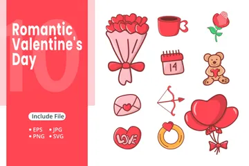 Día de San Valentín romántico Paquete de Ilustraciones