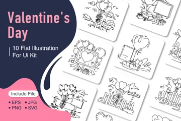 Saint Valentin romantique Pack d'Illustrations