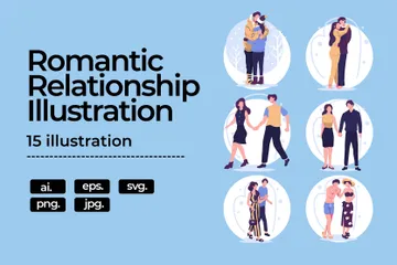 Romantische Beziehung Illustrationspack