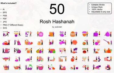 Rosh Hashanah Illustration Pack