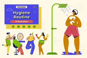 Routine d'hygiène Pack d'Illustrations